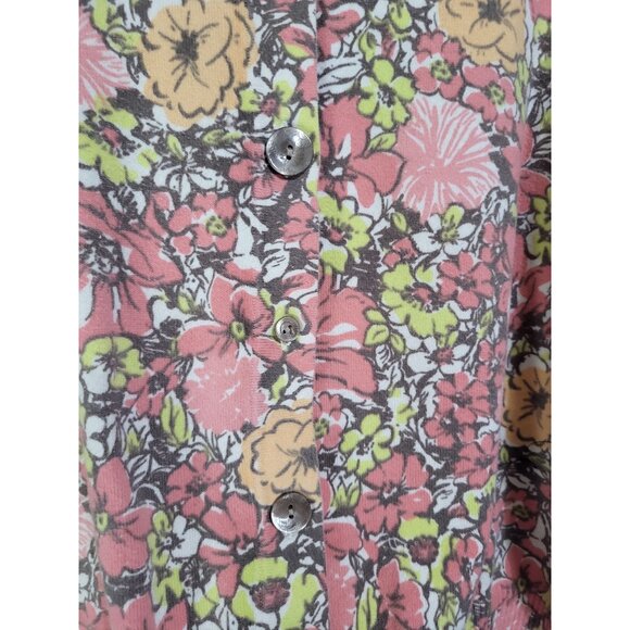 J.Jill VTG Women's LG Stretch Floral Cardigan Sweater 3/4 Sleeve Bloomcore - Picture 4 of 12